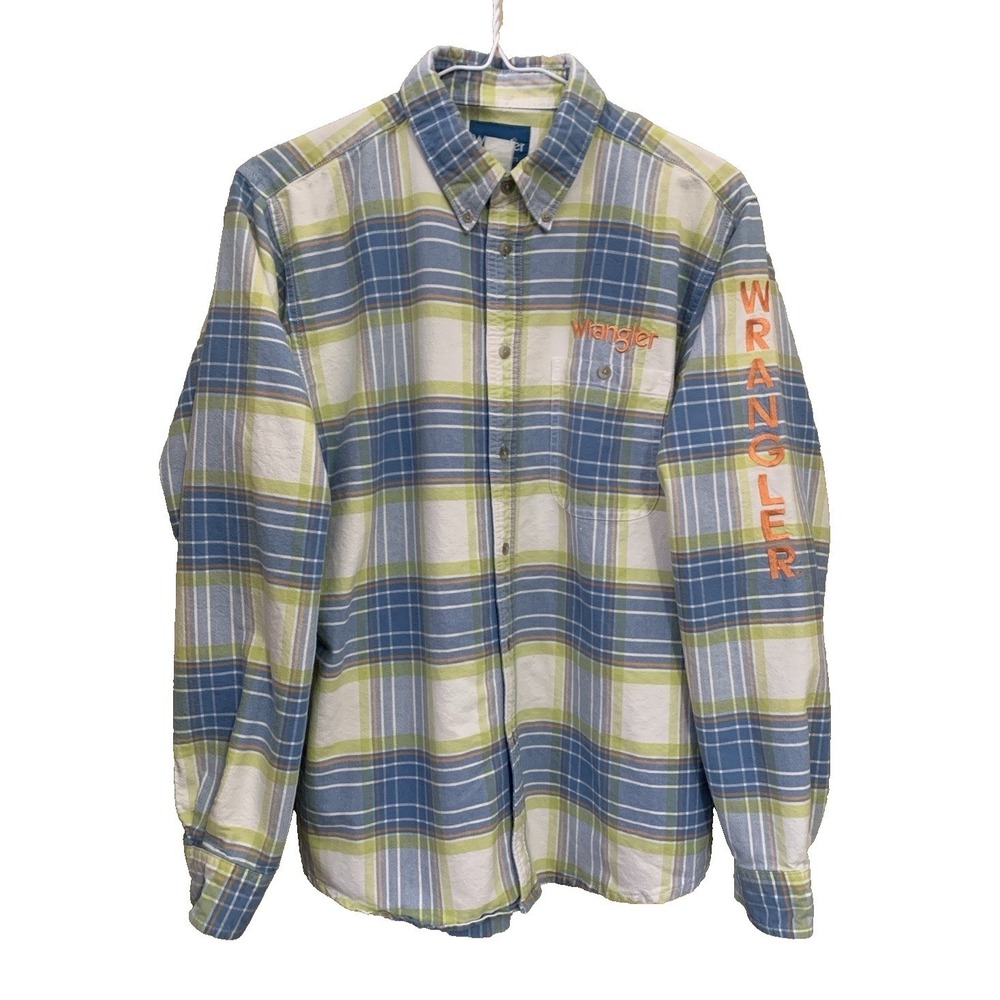 Wrangler Spell Out Long Sleeve Button up Western Shirt Boys Size XXL (18-20) USA
